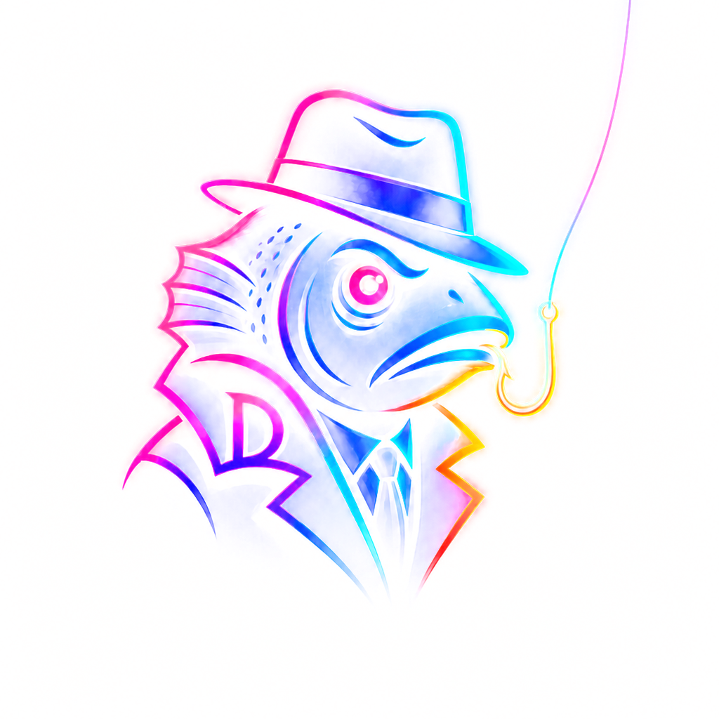 dAnglr neon fish logo